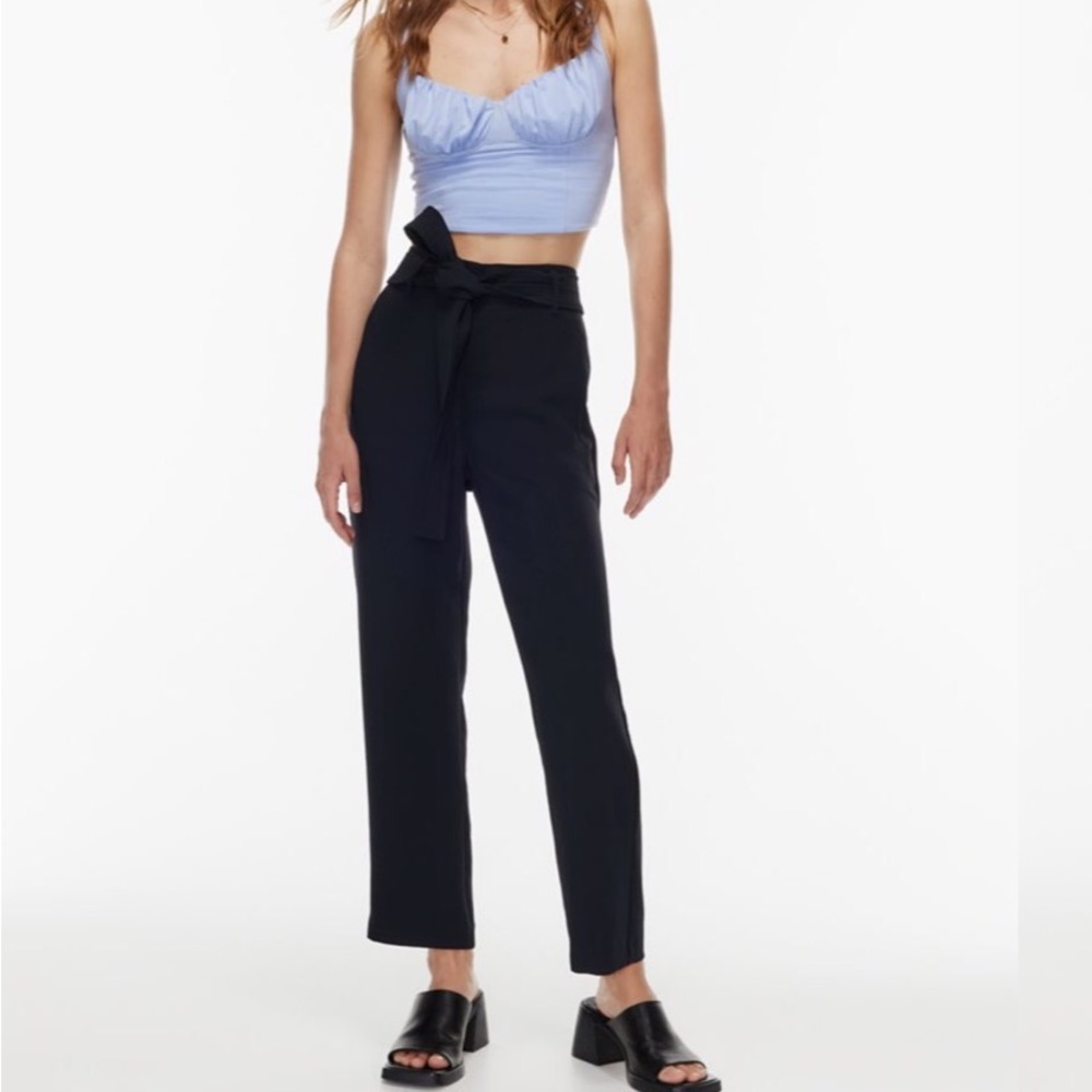 Wilfred black tie front dress pant